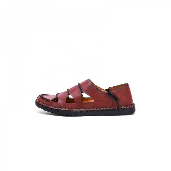 Men Sandals Hole Shoes-Red