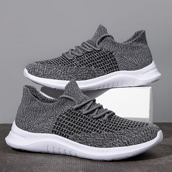 Men Walking Shoes Lightweight Breathable Mesh Casual Knit Sneakers Spring And Summer