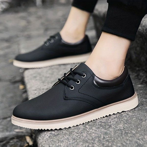 Men's Leather Casual Shoes, Wear-resistant Non-Slip Flats, Spring And Summer