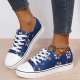 Women's Floral Print Lace-up Sneakers: Lightweight & Stylish Low Top Shoes for Women