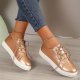 Women's Lightweight Platform Sneakers: Low Top Lace Up Round Toe Casual Shoes for Comfort Walking