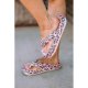 Pink Leopard Print Thick Sole Flip Flops