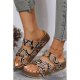 Animal Print Linen Woven Cross Criss Hollowed Slip-On Slippers