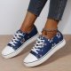 Women's Floral Print Lace-up Sneakers: Lightweight & Stylish Low Top Shoes for Women