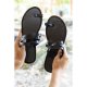 Black Ring Toe  Flat Slippers