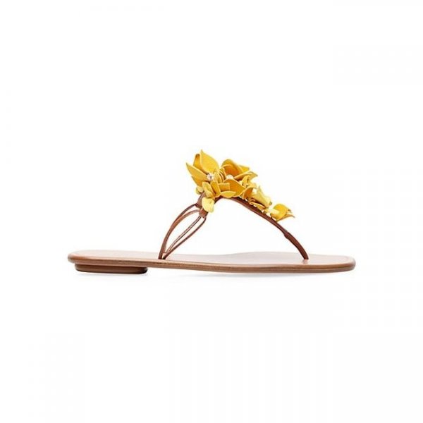 Bougainvillea Leather Thong Sandals