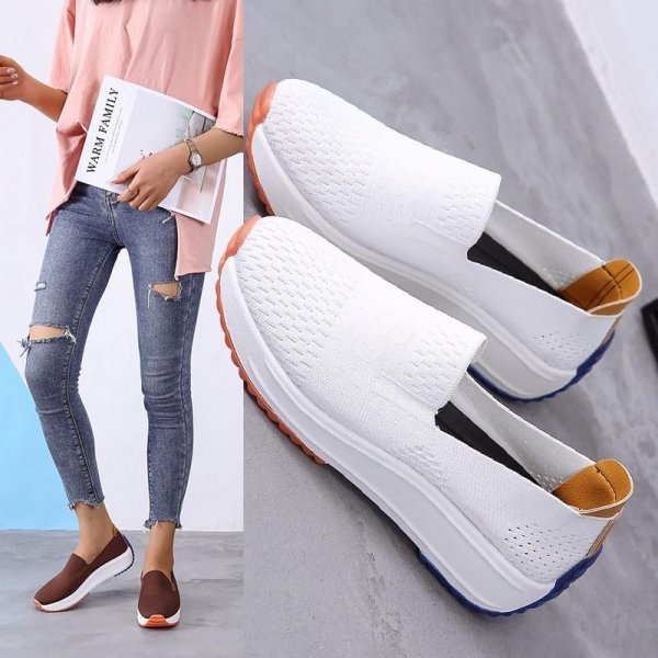 Women's Breathable & Lightweight Platform Loafers: Fly in Style with Casual Sneakers!